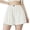 White, variant on SRZYMJ Women's Silk Satin Pajama Shorts for Sleeping Comfort with Convenient Side Pockets