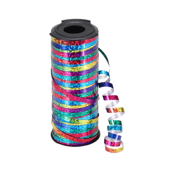 Uxcell Glitter Curling Ribbon, (100yards x 1/5", Floral), Plastic Balloon String Ribbon Shiny Metallic Curly Ribbons Roll, Suit for - Crafts/Gift Wrapping/Wedding/Birthday/Party
