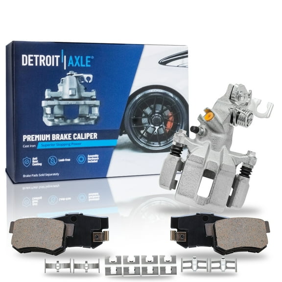 Detroit Axle - Rear Brake Kit for 1998-2007 Honda Accord 2004-2008 Acura TSX, 1999 2000 2001 2002 2003 2005 2006, Ceramic Brake Pads Left Disc Caliper Replacement - 3pc Set