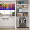 thumbnail image 3 of LALILO Kitchen Curtain Valance Oil Landscape Autumn Forest Rod Pocket Window Curtain 52"x 18" Set of 2, 3 of 7