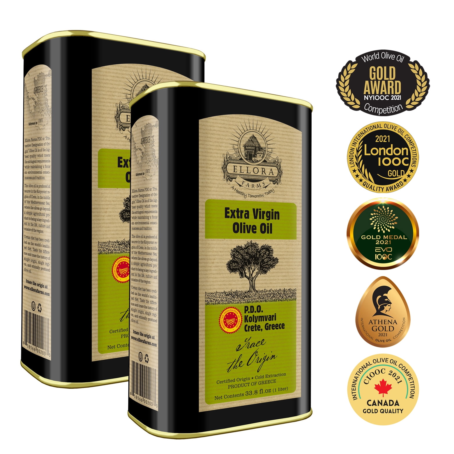 Ellora Farms Global Gold Award Winning Single Origin Single Estate Traceable Cold Pressed Greek Pdo Extra Virgin Olive Oil Tin 2 X 1 Liter Pack Of 2 Walmart Com Ellora Farms Global Gold Award Winning Single Origin Single Estate Traceable Cold Pressed Greek Pdo Extra Virgin Olive Oil Tin 2 X 1 Liter Pack Of 2 Walmart Com