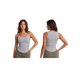 thumbnail image 3 of Camiseta sin mangas acanalada para mujer, elegante camisola sin mangas con tirantes de hebilla metálica y bajo curvado., 3 of 9
