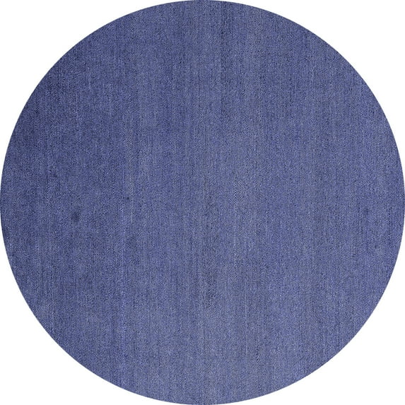 Ahgly Company Indoor Round Abstract Blue Modern Area Rugs, 4' Round