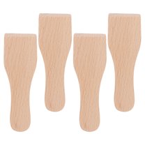 LEORX 4Pcs Baking Spatula Khaki Wood Cooking Aid Ergonomic Design for Bakers