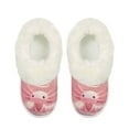 thumbnail image 2 of POLERO Kawaii Pink Axolotl Print Warm House Slippers for Women Comfy Fleece Lined Fuzzy Slippers with Thick Sole for Indoor Outdoor, Size 5-6, 2 of 7