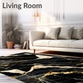 thumbnail image 2 of ODIKA 4'x6' Machine Washable Non-Slip Area Rug, Ebon Marble Swirl Gilt Accent Floor Chic Hallway Porch High Traffic Rug, Black, 100928, 2 of 7