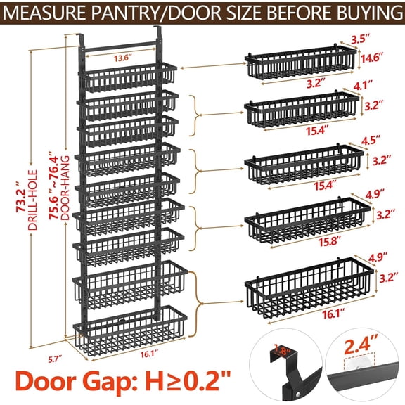 9 Tier Over The Door Pantry Organizer