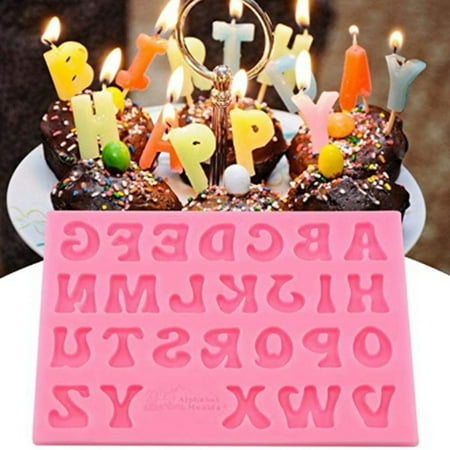 

Letter Silicone Mold Letters Shape Silicone Cake for Home Bakery Fondant Chocolate Molds Decorating (Pink)