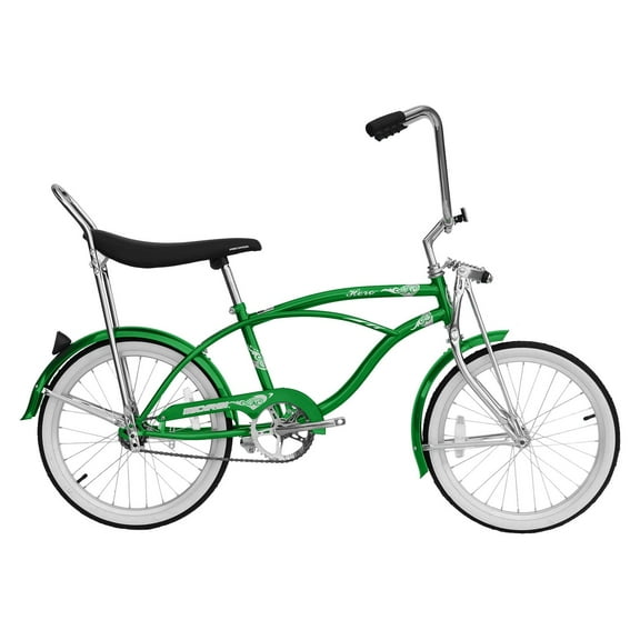 Micargi HERO 20" Beach Cruiser Coaster Brake Single Speed with Banana Seat Stainless Steel Spokes One Piece Crank Alloy Rims 36H Color: Green