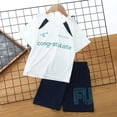 thumbnail image 2 of KEXE Boys Size 7 Clothes Boys 2 Piece Summer Outfits Short Sleeve Tshirts And Elastic Waist Shorts（7-8 Years,White), 2 of 4