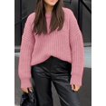 thumbnail image 5 of Women's Fall Sweaters Casual Long Sleeve Pullover Crewneck Ribbed Knit Jumper Tops Plain Blouse, 5 of 5