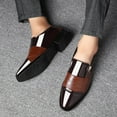 thumbnail image 6 of Xfvqtps New Mens Dress Shoes Large Size British Style Splicing Together Pointy Toe Zipper Fashion Classic Formal Business Casual Patent Leather Shoes Brown, 6 of 9