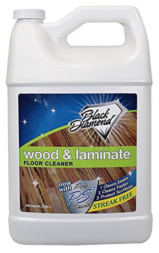 Black Diamond Laminate Floor Cleaner and Hardwood Floor Cleaner Spray - Versatile Solution Safe for Vinyl Floor Cleaner, Wood Floor Cleaner and Polish, and Engineered Hardwood Floor Polish. 1-Gallon.