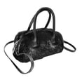 thumbnail image 1 of Bolso de peluche portátil, compacto, suave, práctico, bandolera, elegante, bolso de mano para negro, 1 of 8