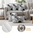 thumbnail image 6 of Grey Boho Geometric Outdoor Waterproof Pillow Covers, Vintage Ethnic Abstract Lines Leaves Decorative Rectangle Throw Pillowcase Sofa Cushion Sham for Patio/Couch/Chair, 20"x12" 2 Pack, 6 of 8
