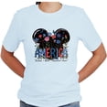 thumbnail image 2 of July 4th Shirt, Independence Day Wild Flower Mickey Unisex Shirt Short Sleeve T-Shirt ( XX-Large, Light Blue), 2 of 4
