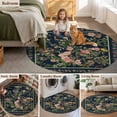 thumbnail image 5 of Black Flowers Round Area Rug 3Ft Washable Small Circle Rugs for Kitchen Entryway, Spring Floral Elegant Pastoral Vintage Non-Slip Carpet Floor Mats Indoor Outdoor Carpet Runner Aesthetic Home Decor, 5 of 8