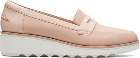 clarks sharon ranch wedge penny loafer