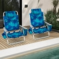 thumbnail image 4 of Patiojoy 4-Pack Folding Backpack Beach Chair 5-Position Outdoor Reclining Chairs with Pillow Navy Blue, 4 of 9