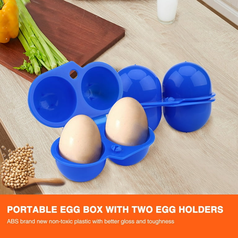 2PCS Portable 6 Eggs Plastic Container Holder Folding Storage Box