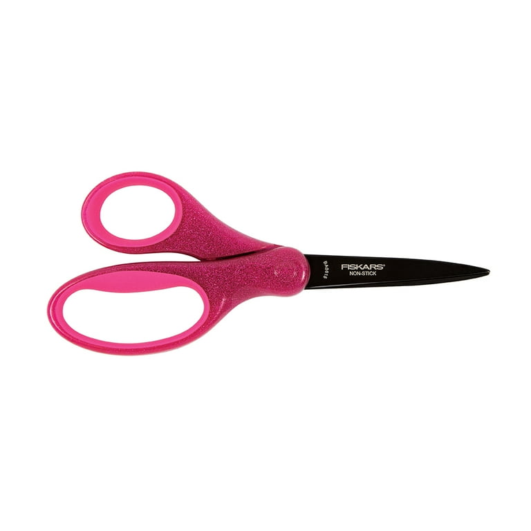 3 Pack of Fiskars Sparkle Non stick Soft Grip Student Scissors 7 inch Assorted Colors