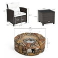 thumbnail image 3 of Costway 7PCS Patio Rattan Wicker Furniture Set Gas Fire Pit Table Sofa Cushion, 3 of 10