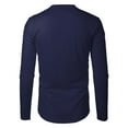 thumbnail image 6 of Men's Long Sleeve Curved Hem T-Shirt - Solid Color, Round Neck, Stretch Fabric for Casual & Sports Wear, 6 of 6