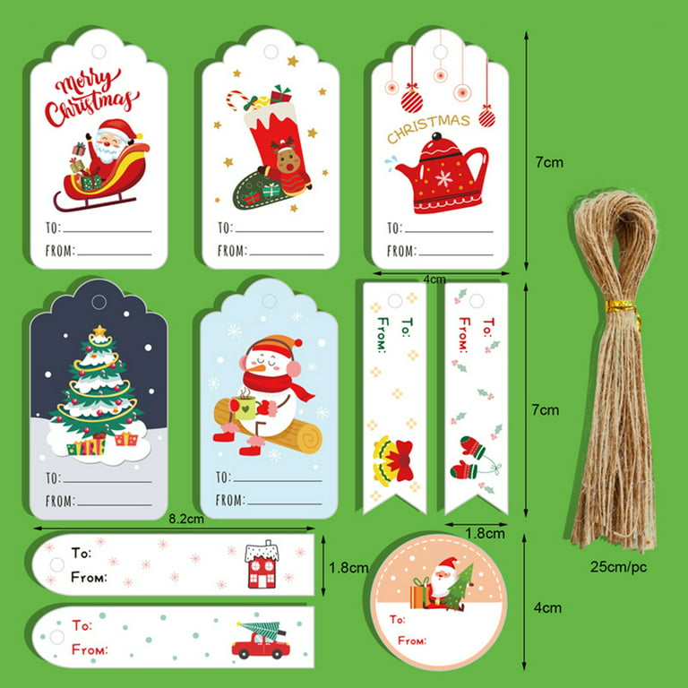 1 Set Christmas Themed Gift Tags Foldable Paper Present Wrapping