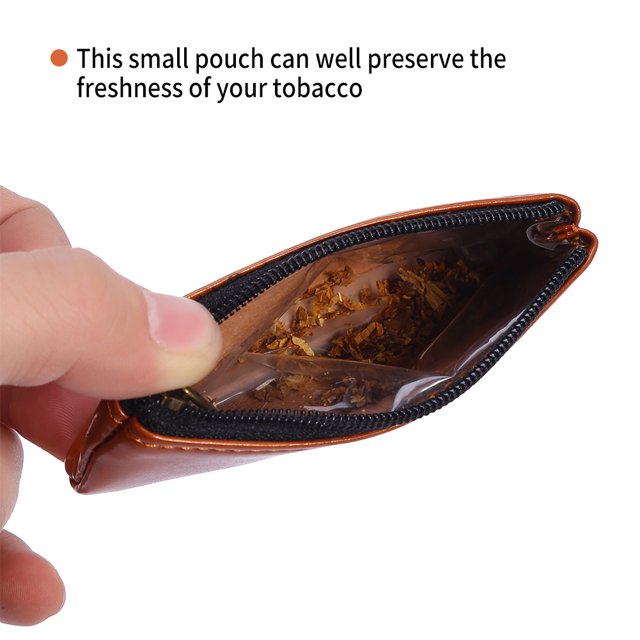 Estuche para Pipa y Tabaco, Bolso de Tabaco de Cuero para Preservar Tabaco y Fumar en Pipa, Caja de Cigarrillo de Cuero de PU Amonsee No