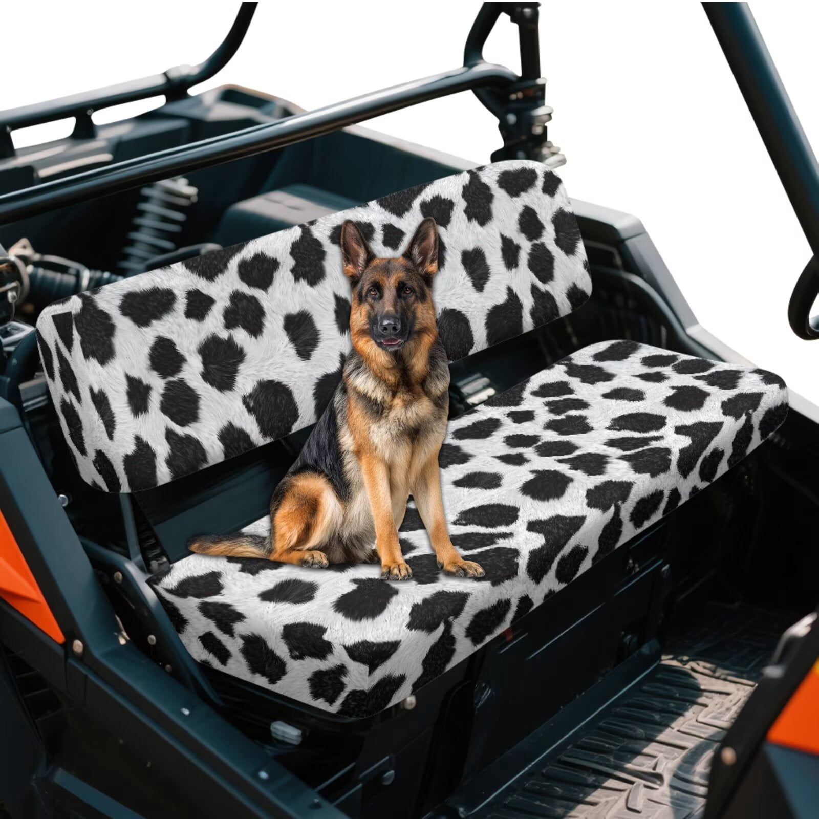 Uorisanigo Anti-Slip UTV Seat Cover for Mule Seats Accessories Parts Black and White Cow Print UTV Front Bench Seat Cover Universal Fit for Kawasaki Mule 3010 4x4 Hardwoods Green HD 2004-2008