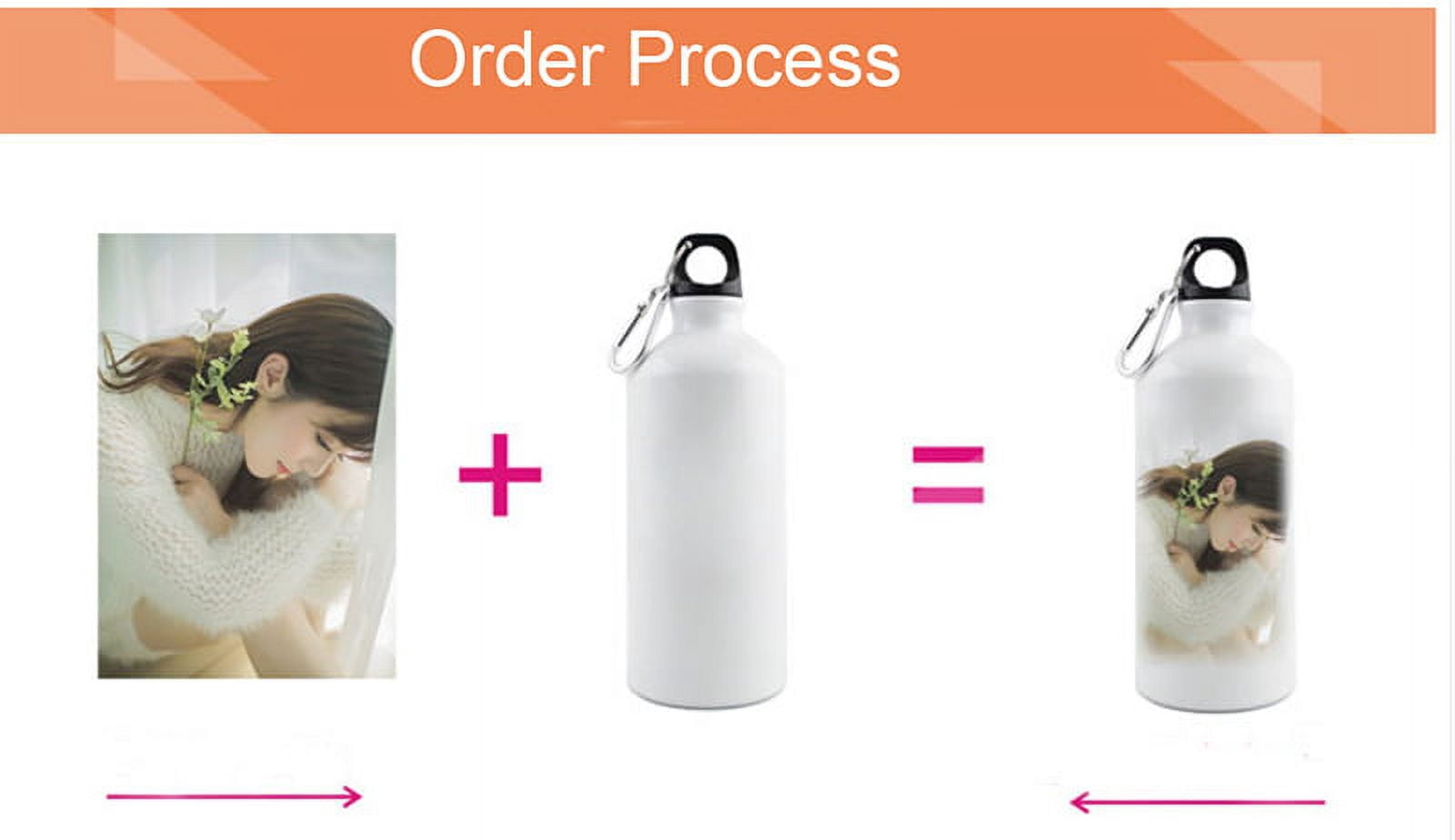 Techtongda 20pcs Blank Coated Sublimation 600ml Aluminium Water Bottle-white Sublimation Transfer