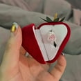 thumbnail image 5 of Mgaxud Red Velvet Strawberry Ring Box: Mini Proposal Jewelry Organizer with Luxurious Look and Practical Design, 5 of 6