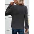 thumbnail image 3 of Eytino Sweater for Women 2025 Fall Tops Lace Raglan Sleeve Button Blouses Casual Crew Neck Long Sleeve Shirt Lightweight Knit Pullover Sweater Dark Grey 2XL, 3 of 6