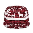 thumbnail image 2 of Haiem Christmas Buffalo Plaid Classic Snapback Cap Flat Bill Hat Baseball Cap Adjustable Size Cotton Dad Hat, 2 of 9