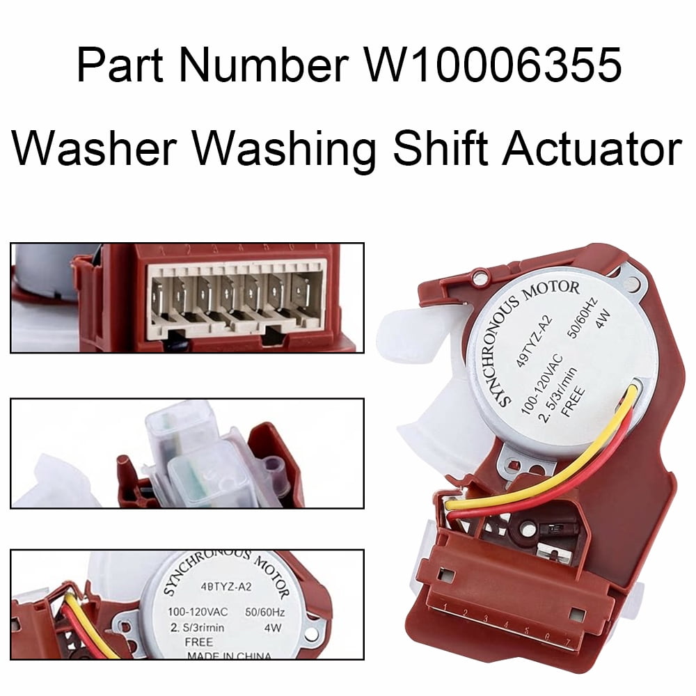 TOP-MAX W10006355 Washing Shift Actuator, Fit for Whirlpool & Kenmore, Replace AP4514409, PS2579376, 11020022010, 11020022011, 11020022012, 11021252110, 7MMVWC210YW0, 7MMVWC310YW0, 7MMVWC355DW0