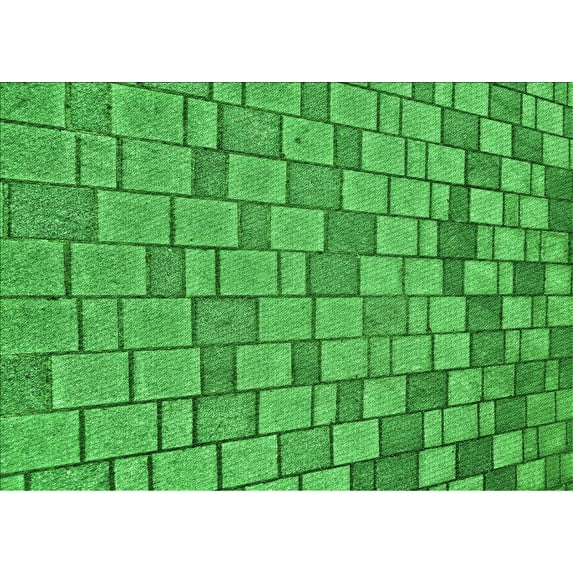 Ahgly Company Indoor Rectangle Patterned Neon Green Area Rugs, 4' x 6'