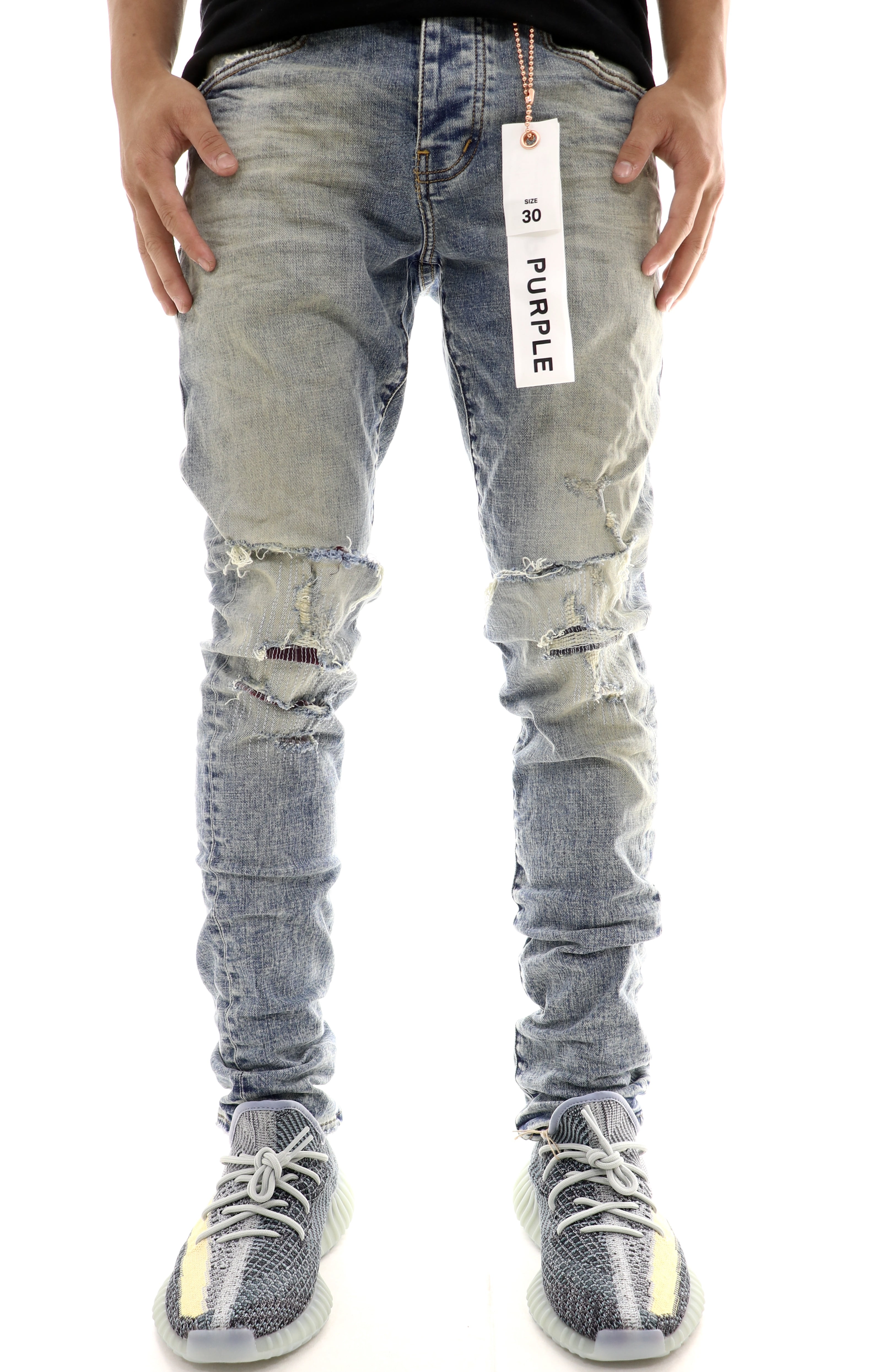 Purple Indigo Flames Repair Denim 28W 