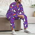 thumbnail image 7 of Naloa Rainbow Lgbt Penguin Men’s Pajamas Set - Long Sleeve Button Down Sleep Shirt and Pajama Bottoms Sleepwear Set-Medium, 7 of 7