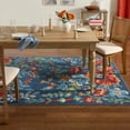 thumbnail image 2 of TOWN & COUNTRY EVERYDAY Hibiscus Bloom Modern Floral Indoor Outdoor Area Rug, UV Fade Resistant, High-Low Pile, Blue/Red/Beige, 3'11"x5'2", 2 of 13