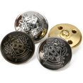 thumbnail image 3 of Botones decorativos de metal retro para traje o abrigo, cierre de costura, juego de 12, dorado, dorado, 15 mm, 3 of 4