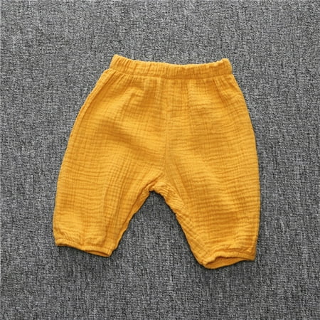 

nsendm Toddler Kids Baby Boy Girl Cotton Linen Elastic Basic Long Pants Carer Disposable Fixing Mesh Pants for Maternity Pants Yellow 6-12 Months