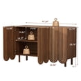 thumbnail image 2 of Wirrytor Sideboard Buffet Cabinet with 3 Arched Doors, Accent Storage Cabinet with Storage and Adjustable Shelves, Credenza Cabinet for Kitchen Dining Living Room,Walnut, 2 of 6