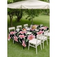 thumbnail image 4 of Outdoor Tablecloth with Umbrella Hole for Patio/Picnic/Party/Camping, Flowers Waterproof Table Cloth Rectangle Table Cover Washable, Pink Spring Floral Elegant Pastoral Watercolor (54"x 80"), 4 of 8