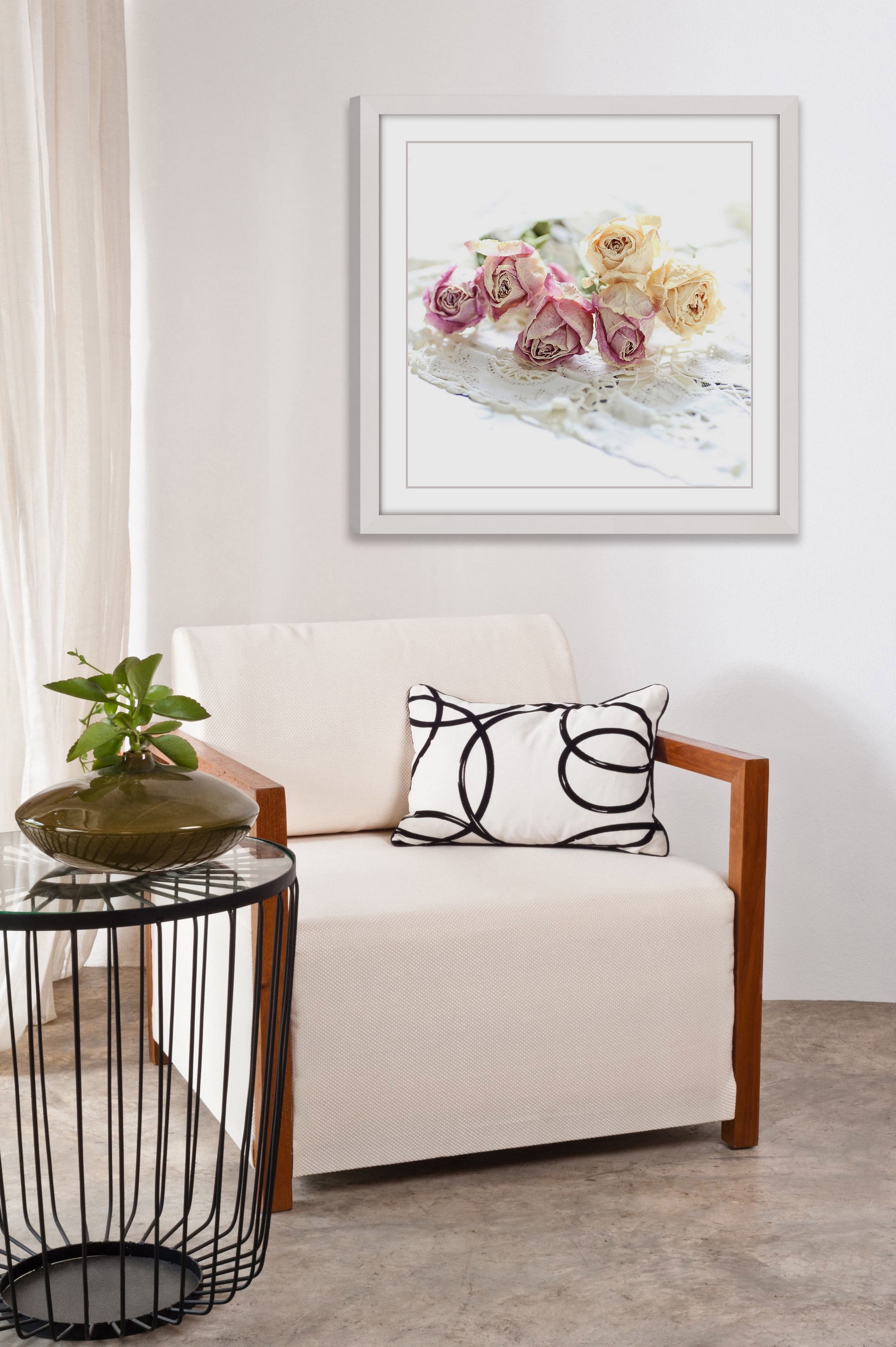 "Faded Roses" Framed Painting Print