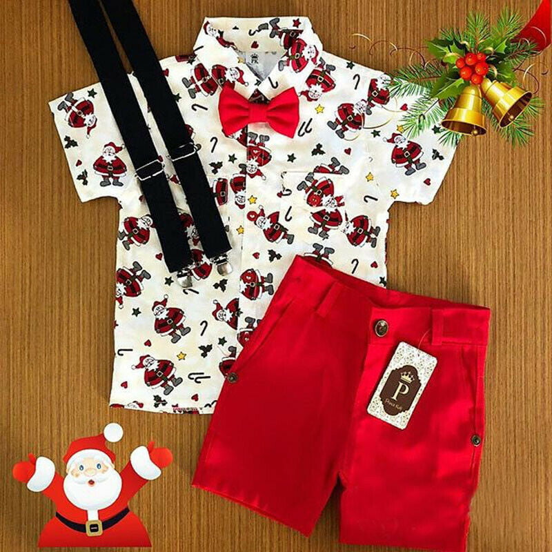 Lucoo Winter Outfits Set,Toddler Baby Girl Boy Santa Claus Christmas Snowman Deer Tops+Pants Outfits Set
