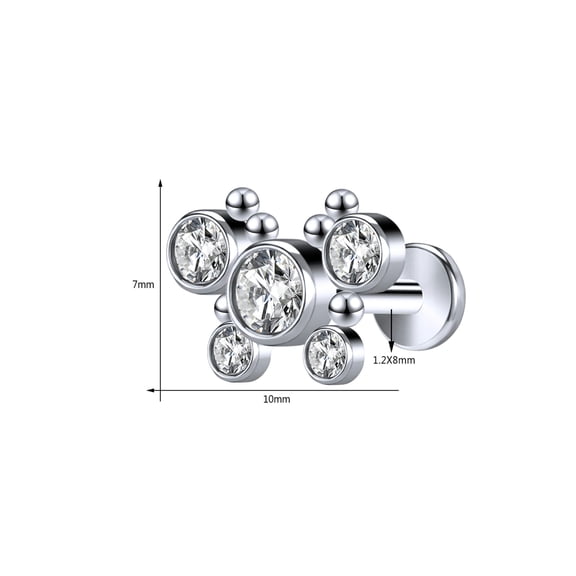 QQTDFG 16G Labret Lip Stud Piercing Internally Threaded Ear Piercing Monroe Piercing-Style C
