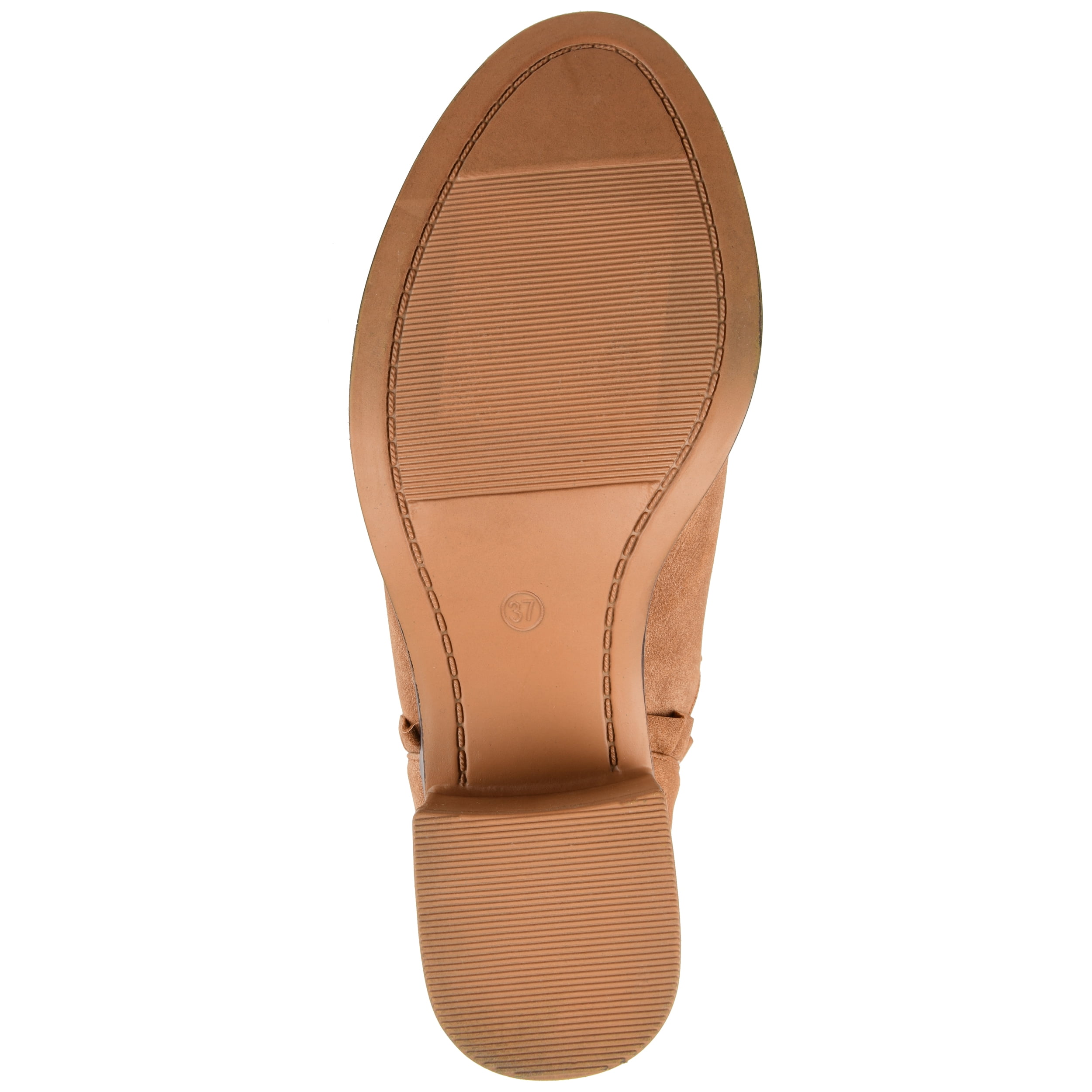 Journee Womens Lennie Slip On Stacked Heel Booties