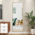 thumbnail image 2 of Costway 59''Full Length Body Mirror Aluminum Frame Leaning Hanging Dressing Mirror Gold, 2 of 10
