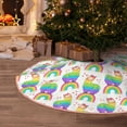 thumbnail image 6 of Daiia Rainbow Llama Drawing Merry Christmas Tree Skirt , Xmas Large Lace-up Tree Skirt, Santa Snowflakes Rustic Home Decorations New Year Party Farmhouse Decor-48", 6 of 7