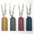thumbnail image 4 of 4 Pack Wood Wall Planter Indoor Wall Decor Plant Holders Boho Hanging Planter Vases for Modern Farmhouse Living Room Bedroom Rainbow Decor (Morandi Color), 4 of 7